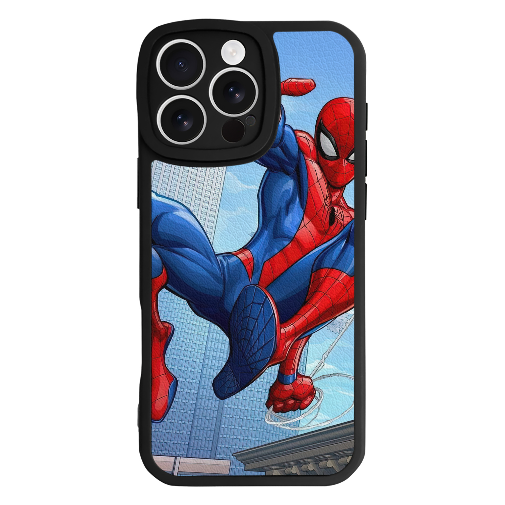 Spider Man スパイダーマン 【iPhone 16シリーズ対応】シリコンスマホケース（レザー調） 材質：シリコン